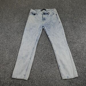 Gap Jeans Womens 4 White Blue Denim Pants Acid Wash Slim Boyfriend Stretch‎ Flex
